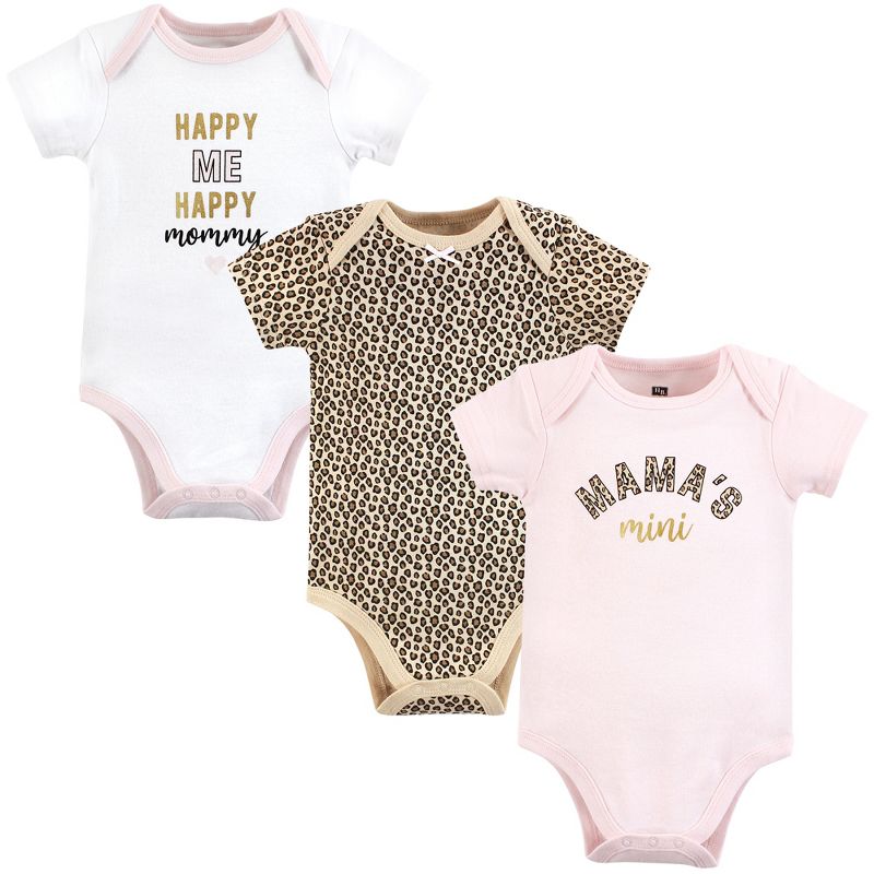 Hudson Baby Infant Girl Cotton Bodysuits, Leopard Mamas Mini, 1 of 7