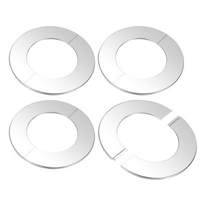 Unique Bargains 304 Stainless Steel Self-Adhesive Round Durable Faucet Escutcheons 4 Pcs - 1 of 4