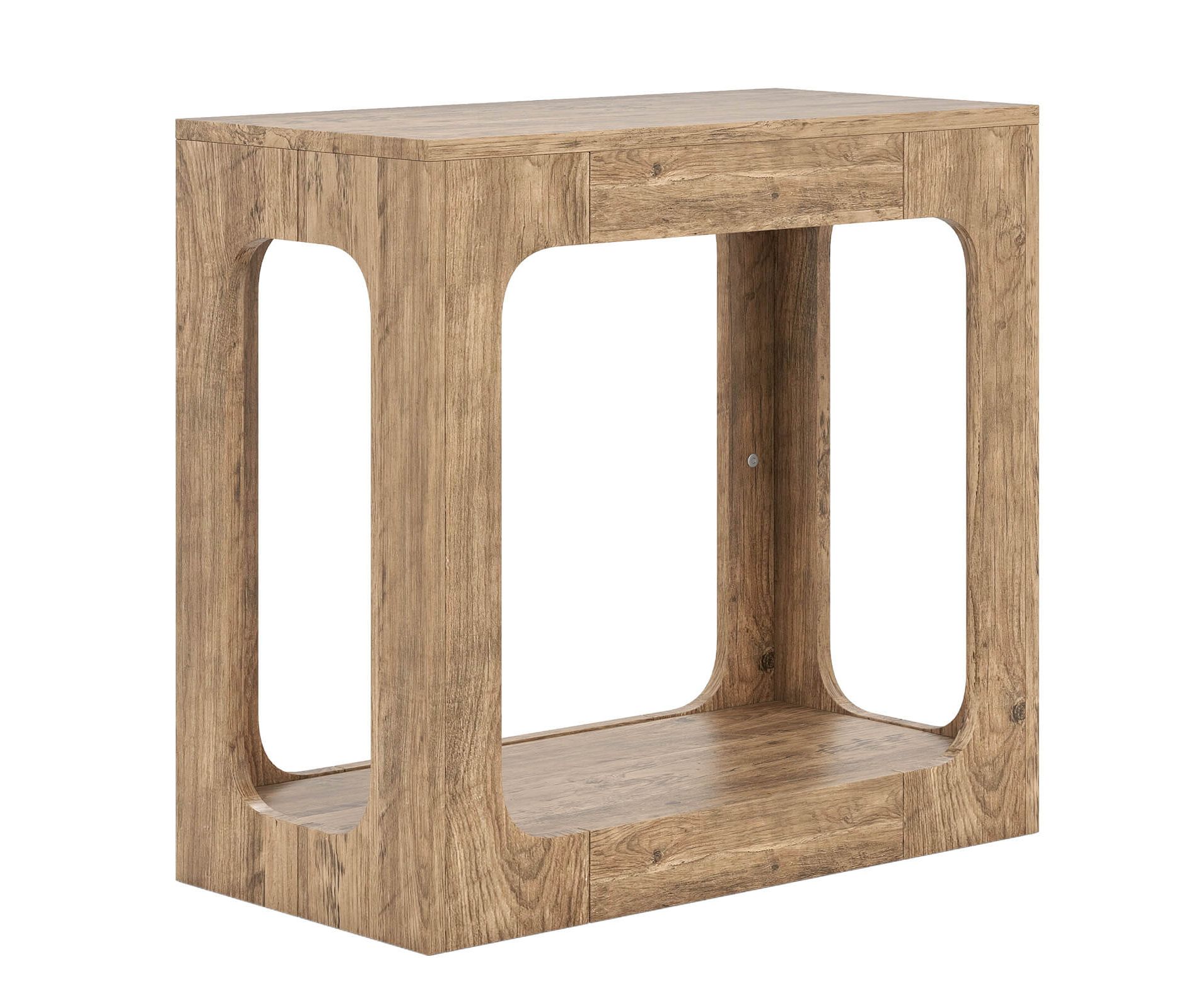 Costway 1/2 PCS 2-Tier End Table with Storage Shelf Hollow-out Design for Living Room