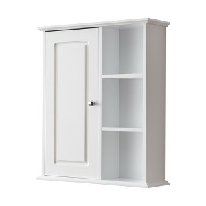 VANIRROR Bathroom Wall Cabinet Over The Toilet Storage Cabinet Wooden Medicine Cabinets for Bathroom Laundry Room Kitchen White - 1 of 4