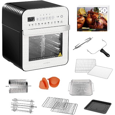 GoWISE Deluxe 12.7-Quarts 15-in-1 Electric Hot Air Fryer Oven with Rotisserie and Dehydrator, 3 Rack Levels, Accessories, and 50 Recipes