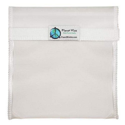 Planet Wise Reusable Clear Hook and Loop Quart Bag - Clear