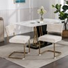 PAGED Mid-century Dining Chairs Set of 2, Living Room Chair with Curved Wood Trim, Upholstered Accent Chair for Dining Room, Kitchen - 2 of 4