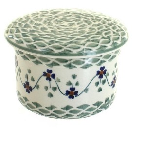 Blue Rose Polish Pottery M136 Manufaktura French Butter Dish - 1 of 2