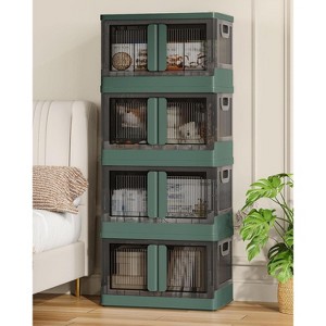 Acoinel 8.4 Gallon Collapsible Storage Bins with Lids,Doors and Wheels - 1 of 4