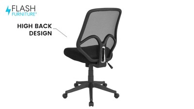 Ergonomic High-Back Armless Black Mesh Swivel Office Chair