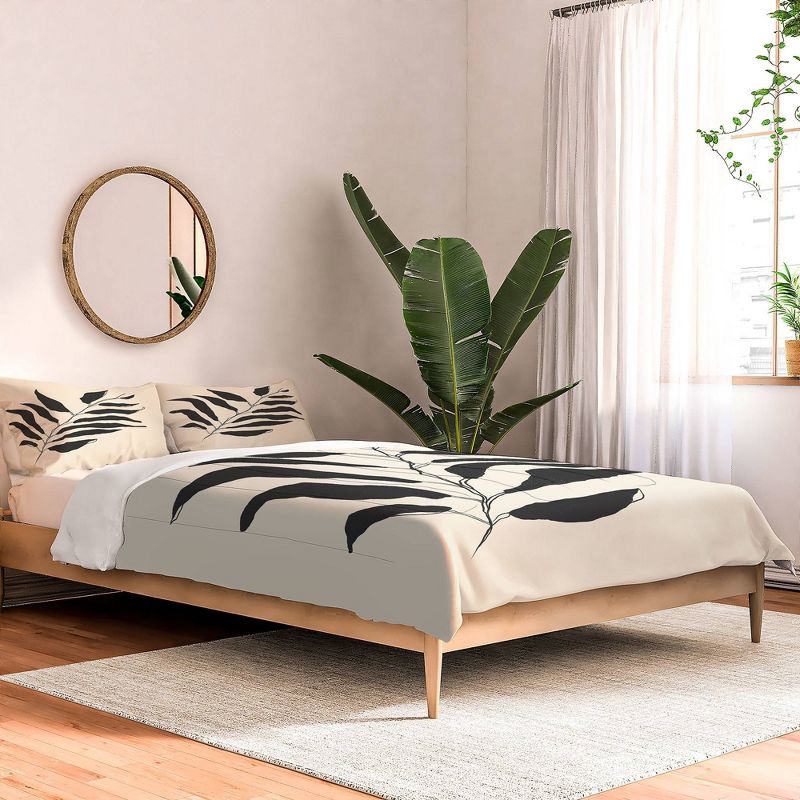 Breezy Palm Polyester Comforter & Sham Set Beige/Black - Deny Designs, 5 of 6