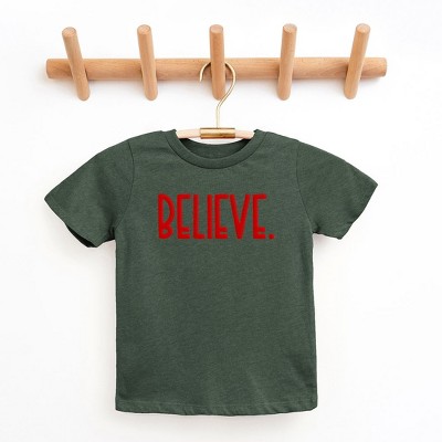 The Juniper Shop Believe Bold Puff Print Toddler Short Sleeve Tee