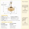 Ludomide 48 Inch Crystal Ceiling Fan with Light and Remote Modern Dimmable Fandelier Invisible Retractable Chandelier Fan Gold for Bedroom Living Room - 3 of 4