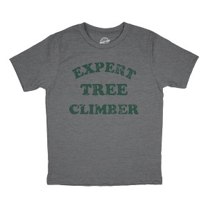 Youth Expert Tree Climber T Shirt Funny Adventurous Exploring Tee For Kids - Crazy Dog Youth T Shirt - 1 of 4