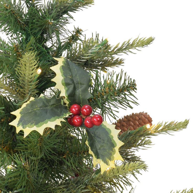 2ft Puleo Pre-Lit Tabletop Artificial Christmas Tree with Pine Cones Clear Lights, 4 of 5