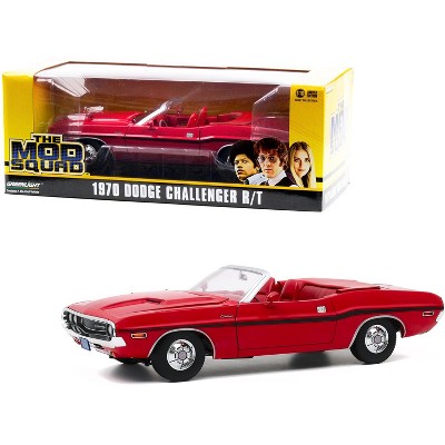 1970 Dodge Challenger R/T Convertible Rallye Red with Red Interior "The Mod Squad" (1968-1973) TV Series 1/18 Diecast Model Car by Greenlight