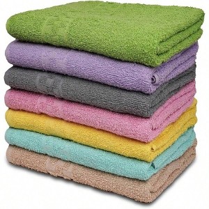 7 - Pack Bath Towels - 30x54 - Ultra Soft 100 Cotton, Highly Absorbent for Bathroom, Pool, Gym, Spa, Hotel Use Colors Variety - 1 of 4
