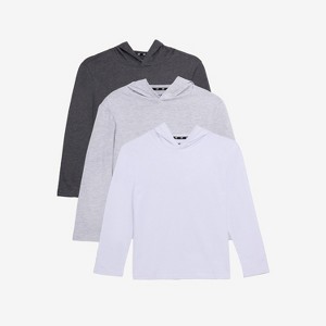 X RAY 3 Pack Kids And Boys 100% Cotton Long Sleeve Hoodie T-Shirts - 1 of 4