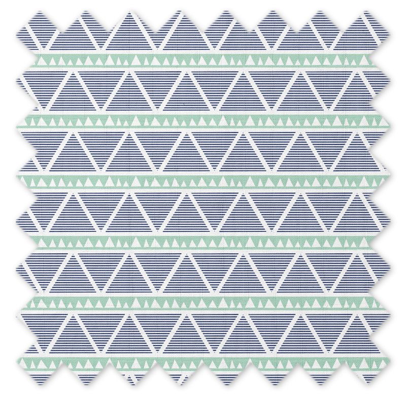 Bacati - Girls Triangles Mint Navy 3 pc Muslin Cotton Crib Bedding Set, 5 of 8