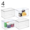 mDesign Plastic Bathroom Vanity Storage Organizer Box, Hinged Lid, Clear - 2 of 4