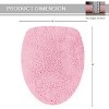 Waterford Collection Toilet Lid Cover, Extra Soft and Absorbent, Machine Wash Dry, Bathroom Rug, 18x18 Lid Cover, Pink - 3 of 4