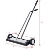 Garvee 24-Inch Rolling Magnetic Pick-Up Sweeper, 100LBS Capacity Quick Release Sweeper, Heavy Duty Magnetic Pickup Tool for Nails Screws Collection - 3 of 4