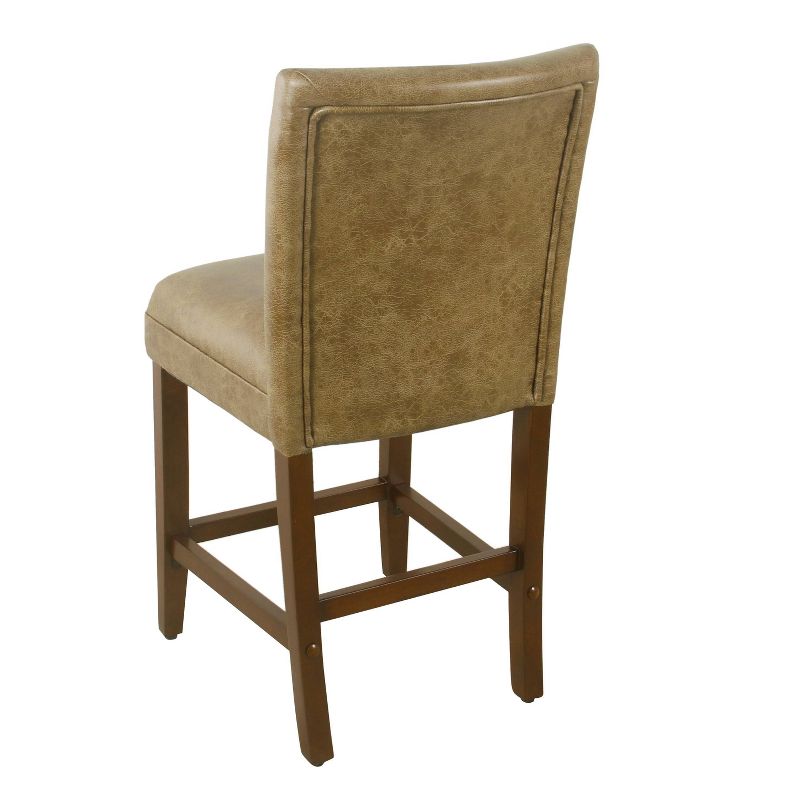 24" Faux Leather Luxury Counter Height Barstool - HomePop, 5 of 14
