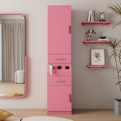 Hairdressing Station Hair Salon Styling Station Cabinet Salon Barber Supplies Storage Cabinet With Drawer And Dryer Holder-The Pop Home