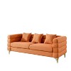 81'' Modular Oversized 3 Seater Velvet Sofa, Deep Seating with 3 Pillows for Living Room, Bedroom - Maison Boucle - 3 of 4