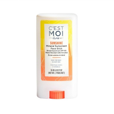 C'est Moi Sunshine Mineral Face Sunscreen Stick with SPF 50 Water Resistant (80 minutes) - 0.57oz