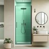 CIPACHO Adjustable Pivot Swing Shower Door: Matte Black, Leak-Proof & Durable,30*72 Inch - 2 of 4