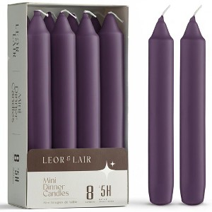 Leor & Lair 6 Inch Mini Taper Candles – Pack of 8 Short Candle Sticks for Dinner, Weddings & Home Décor - 1 of 2