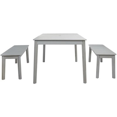 Europa 60" Gray Acacia Wood Outdoor Dining Set
