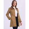Allegra K Women's Collar Long Sleeve Single Breasted Winter Long Coat - 3 of 4
