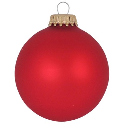 Christmas by Krebs 8ct Flame Red Matte Glass Christmas Ball Ornaments 2.5" (67mm)