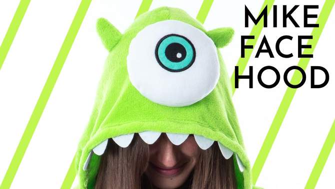 Disney Monsters Inc Adult Mike Wazowski Kigurumi Costume Union Suit Pajama Lime Green, 2 of 7, play video