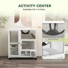 Munora 39" Indoor Cat Enclosure on Wheels with Openable Top, Multi-Level Cat House, White - 4 of 4