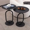 MAYEERTY 24''H Lantern-Shaped Metal End Table, Small Round Side Table, Modern Coffee Drink Cocktail Table for Living Room Corners Small Spaces - 2 of 4