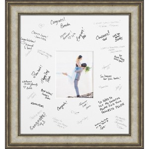 Mezzanine Signature Mat Picture Frame – Guest Book Alternative for Weddings, Graduations, or Retirement – Autograph Photo Mat for Signature Board - 1 of 4