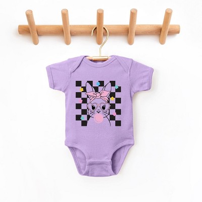 The Juniper Shop Checkered Groovy Bunny Baby Bodysuit