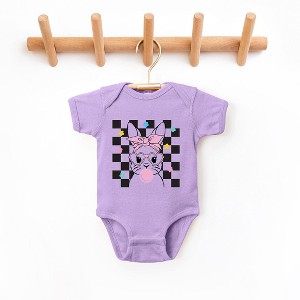 The Juniper Shop Checkered Groovy Bunny Baby Bodysuit - 1 of 2