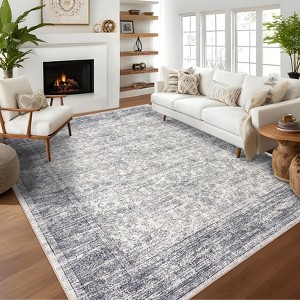 Washable Area Rugs for Living Room Bedroom Area Rug Boho Vintage Rugs Slip Low Pile Soft Lightweight Carpet Indoor - 1 of 4