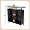 Costway 4-Tier Metal Home Bar Unit Liquor Bar Table with Storage Shelves & 6 Glass Holders - 4 of 4