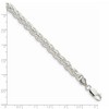 Black Bow Jewelry Men's 6mm, Sterling Silver Round Solid Spiga Chain Necklace - 4 of 4