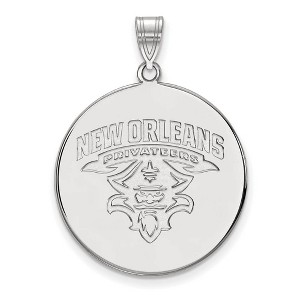 Black Bow Jewelry 14k White Gold New Orleans Privateers NCAA Extra Large Pendant - 1 of 3