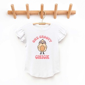 The Juniper Shop One Groovy Chick Toddler Flutter Sleeve Tee - 1 of 2