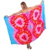 LA LEELA Women's Summer Beach Wrap Bikini Wraps Sarong Swimwear Cover up Skirt Bathing suit Swimsuit Pareo for Women One Size Pink, Tie Dye Design - 4 of 4
