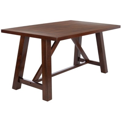 Ainslee 57" Brown Acacia Veneer Rectangle Dining Table