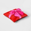 16" Christmas Red Square Pillow with Hot Pink Bow - Wondershop™ - 3 of 4