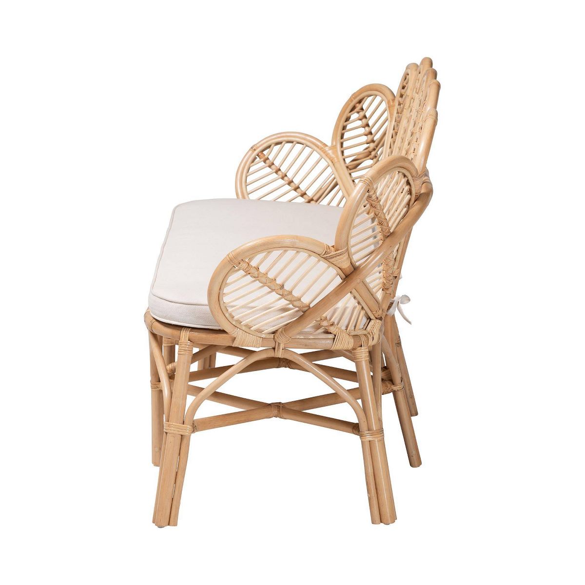 bali & pari Eliava Natural Rattan Accent Bench with Removable Cushion Natural Brown - thumbnail 8