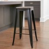 Metal and Wood Counter Stool - Bar Stool Black - 2 of 3
