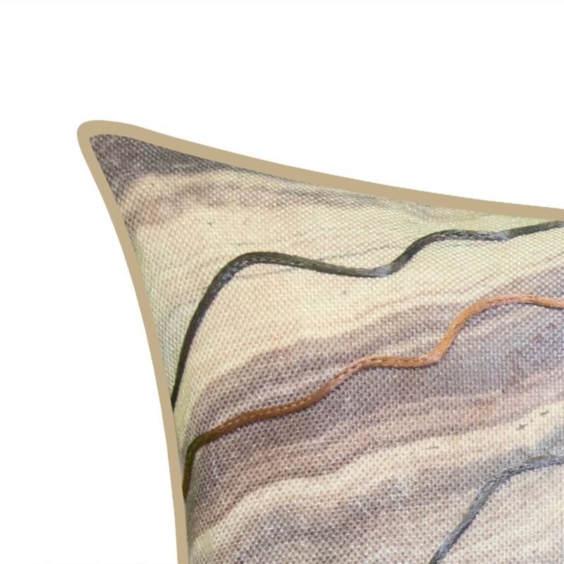 13&#34;x20&#34; Oversize Corded Marble Lumbar Throw Pillow Beige - Edie@Home, 4 of 9