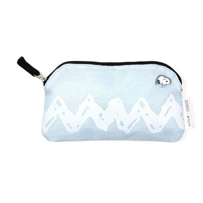Yoobi Peanuts Single Zip Pencil Pouch White Chevron