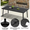 Crestlive Products Outdoor Dining Table for 4-6 People Patio Rectangle Table with Durable Wood-Like Tabletop and Umbrella Hole Black - 4 of 4